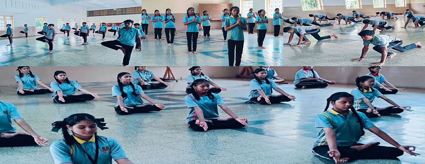 International Yoga Day celebration at St. Aloysius High School